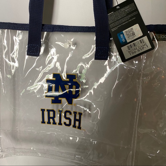 Notre Dame Tote NWT Clear Vinyl Woven Straps - Picture 2 of 4